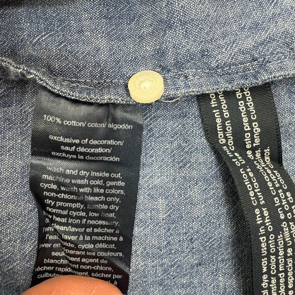 Tommy Hilfiger Women’s Denim Chambray Button-Down Shirt – Sz L – Classic Casual - Picture 13 of 13